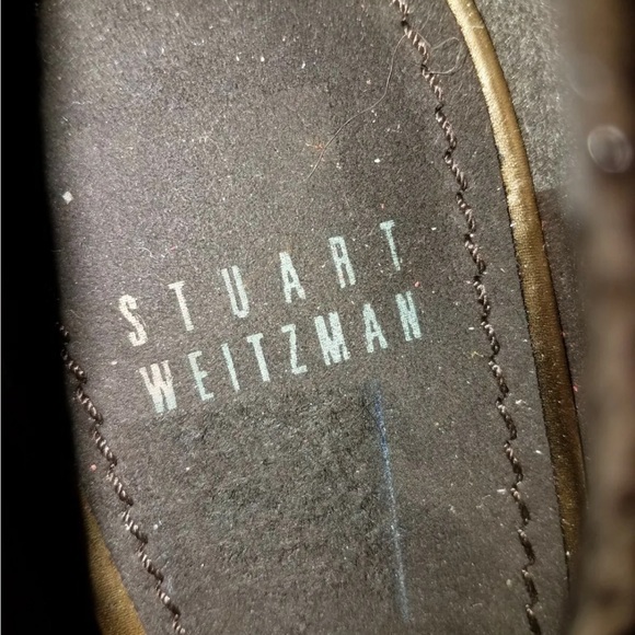 “DONATED” Stuart Weitzman, Brown Suede Reptile Embossed Slip-on Pumps, Sz 10M - Picture 7 of 13